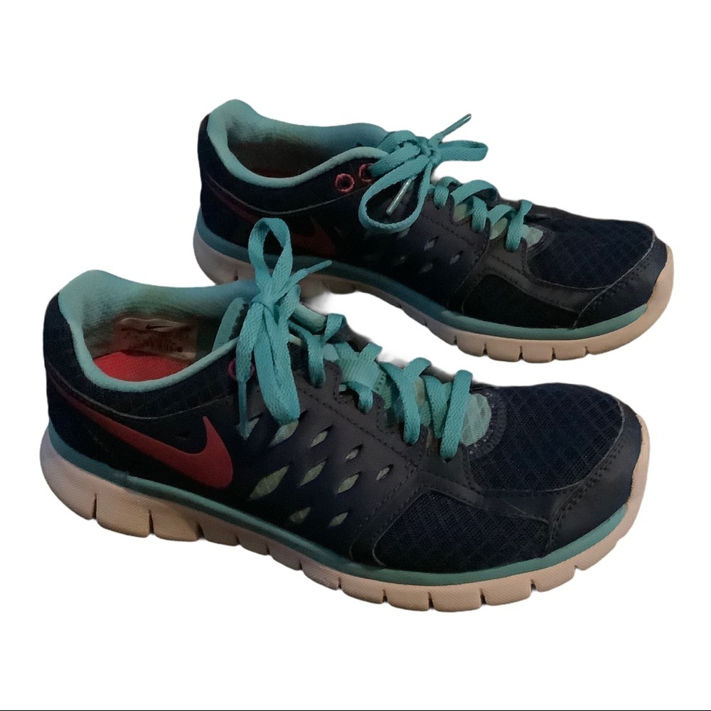 Nike Flex Tennis Running Shoes Sneakers Trainers‎ Women 6.5 Blue Pink Comfort